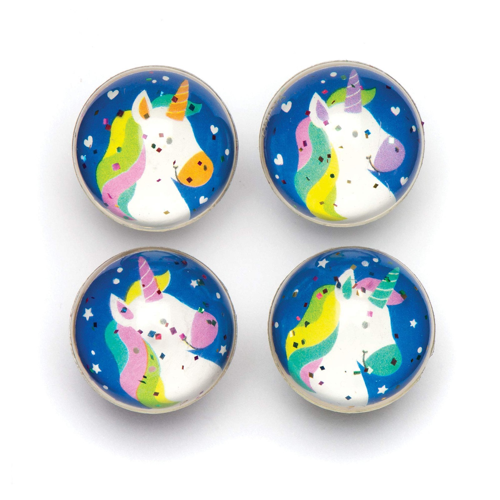 Glitzerflummis Regenbogen-Einhorn 8 Stück – Kinder Spielzeug Partyartikel