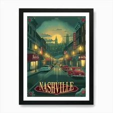 Vintage style Travel Poster Of Nash Framed Wall Art Poster Canvas Print Picture