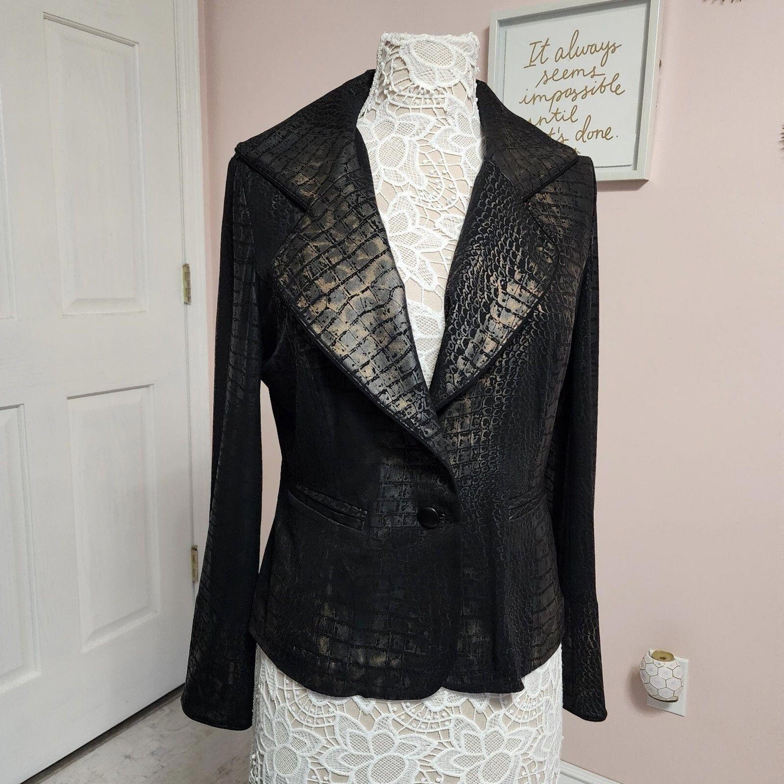 LKNW unique python brown light weight blazer jack… - image 1