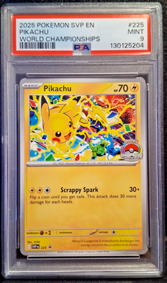 PSA9 2025年 ピカチュウ #225 ワールドチャンピオンシップ Pikachu - 225 (World Championship 2025) 225 Sv: Scarlet & Violet