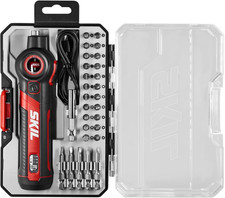 Cordless Electric Screwdriver 4V Pivoting Head 2 Pc Tool Set USB Rechargeable