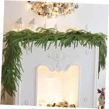 9 FT Real Touch Norfolk Pine Garland, Artificial Christmas Greenery, Green 