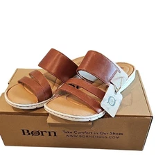 Born Blakely Handcrafted Leather Brown Boho Sandal Womens Size 9 NIB