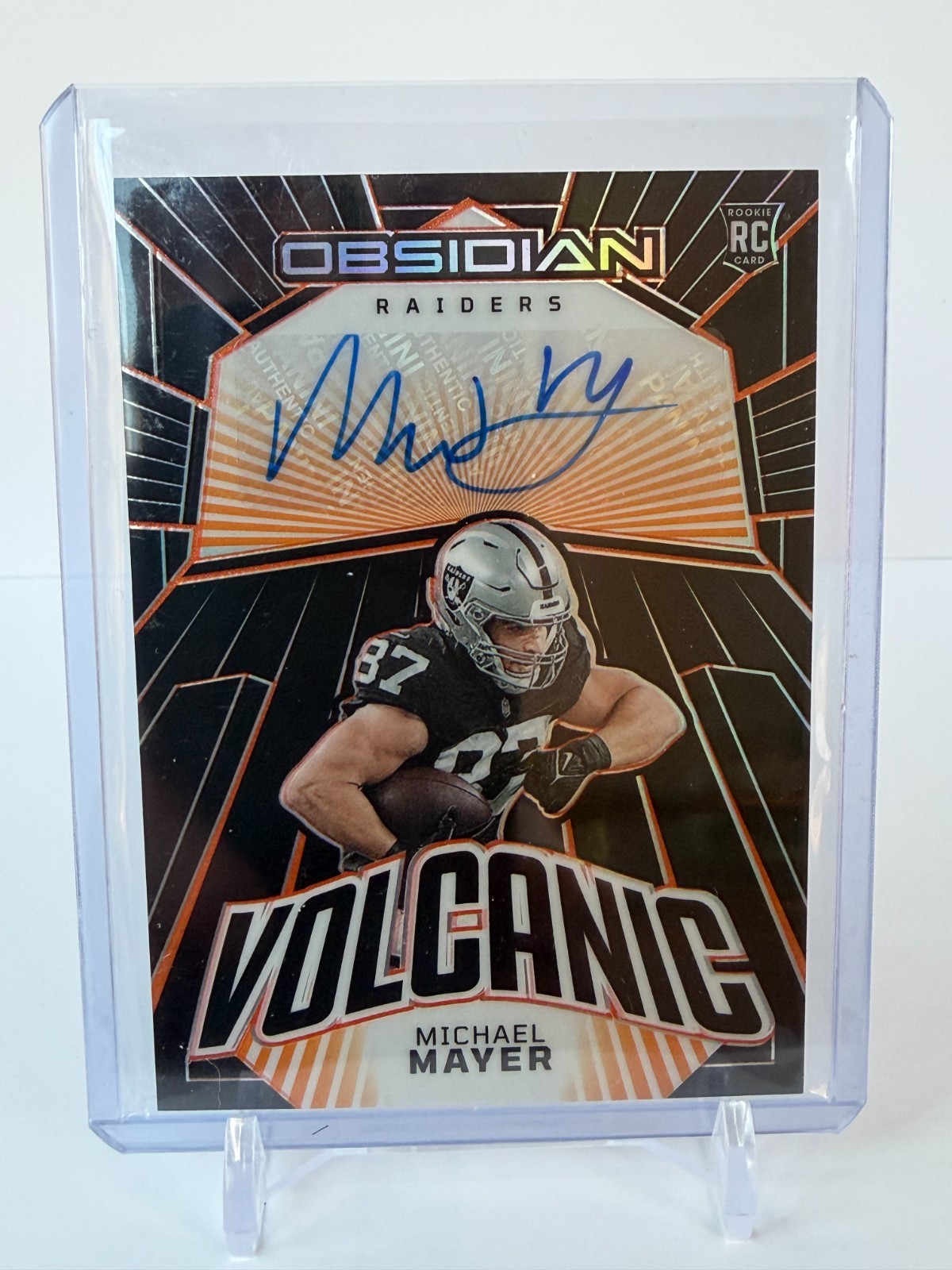 Michael Mayer Panini Obsidian Volcanic Signatures #VSMMA Electric Etch Orange