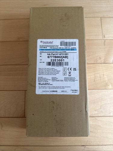 QuickLabel QL-120 Cyjanowy wkład atramentowy 240ml Część atramentu # 14731201