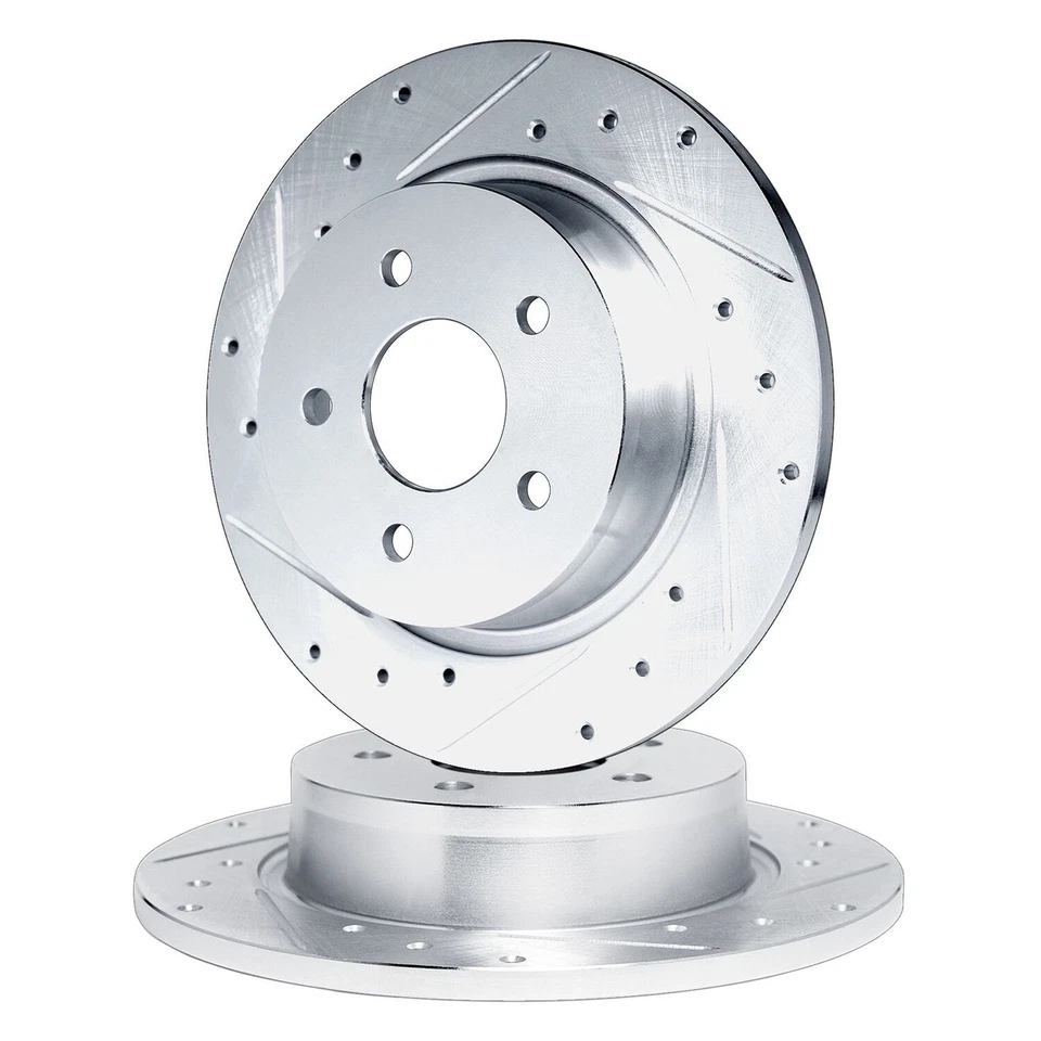 For Mercedes-Benz A200 13-17 R1 Concepts Drilled & Slotted Rear Brake Rotor Set - Image 2 of 3