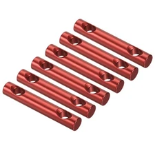 6 Pack Aluminum Alloy Tent Tensioners 2 Holes Guyline Cord Adjuster 60mm Red