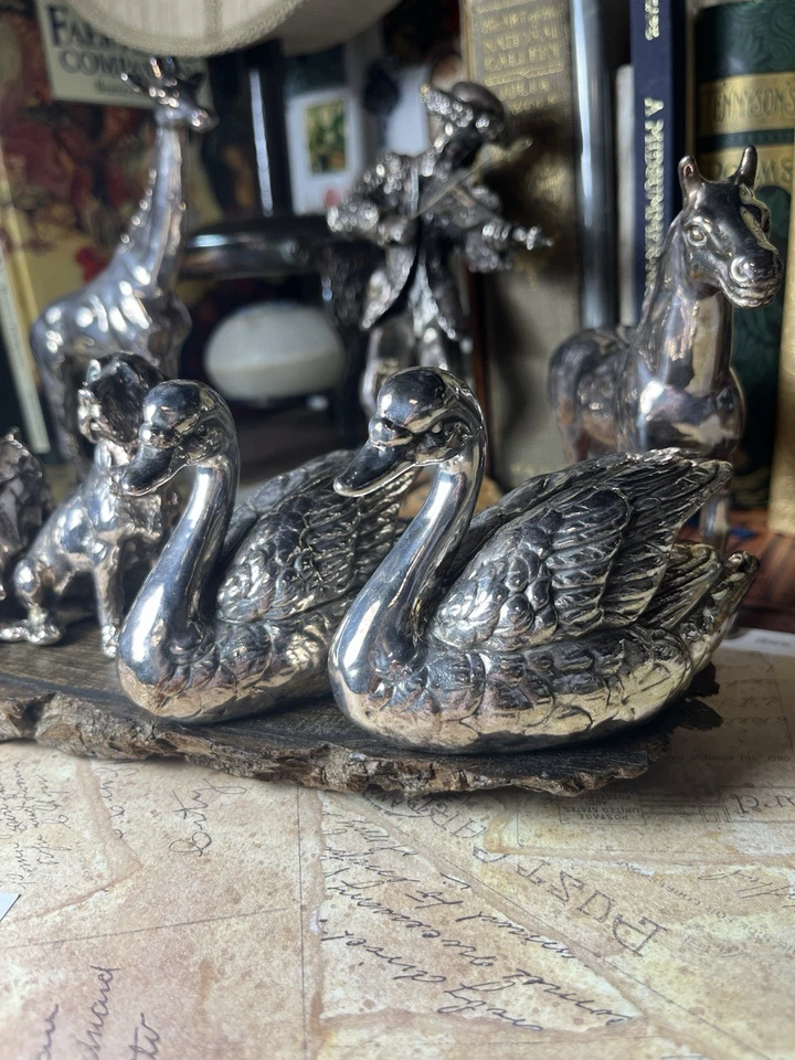 Lote de 9 figuras esterlinas SwanDogs cerdo pingüino caballo jirafa violinista V7 G2U Foto 4 de 4