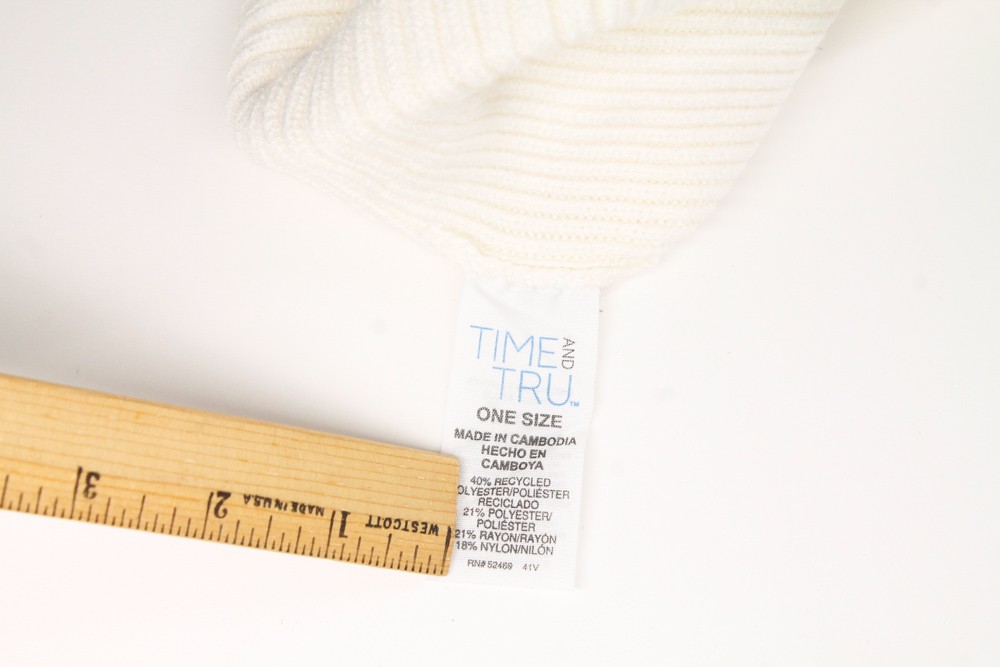 Basic white rib knit cuff recycled polyester wint… - image 6