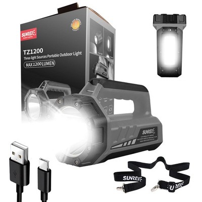 Rechargeable LED 1500LM Box Flashlight, 8 Light Modes Portable Camping Lanter...