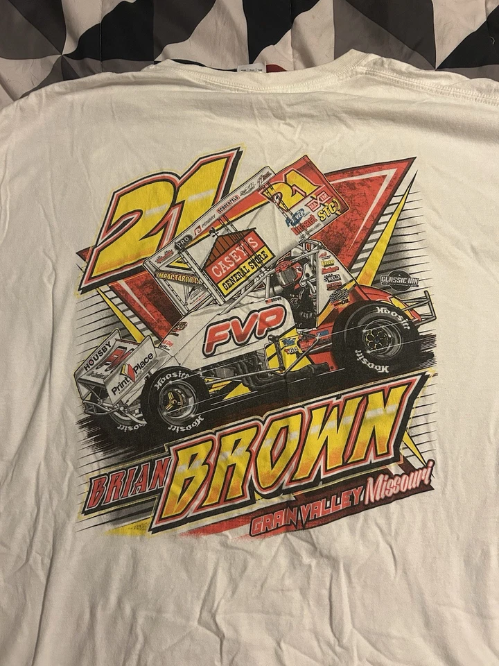 Camiseta manga corta Brian Brown #21 Sprint Car para hombre 3XL World Of Outlaws Foto 2 de 3