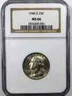 *1940 D WASHINGTON QUARTER* *NGC MS 66* NR #G3983