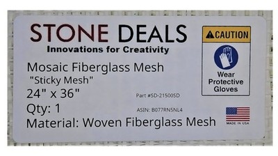 Mosaic STICKY Mesh for Back Mounted Tile 24''x36'', 4.0 Oz, *Manufacturer Direct!*