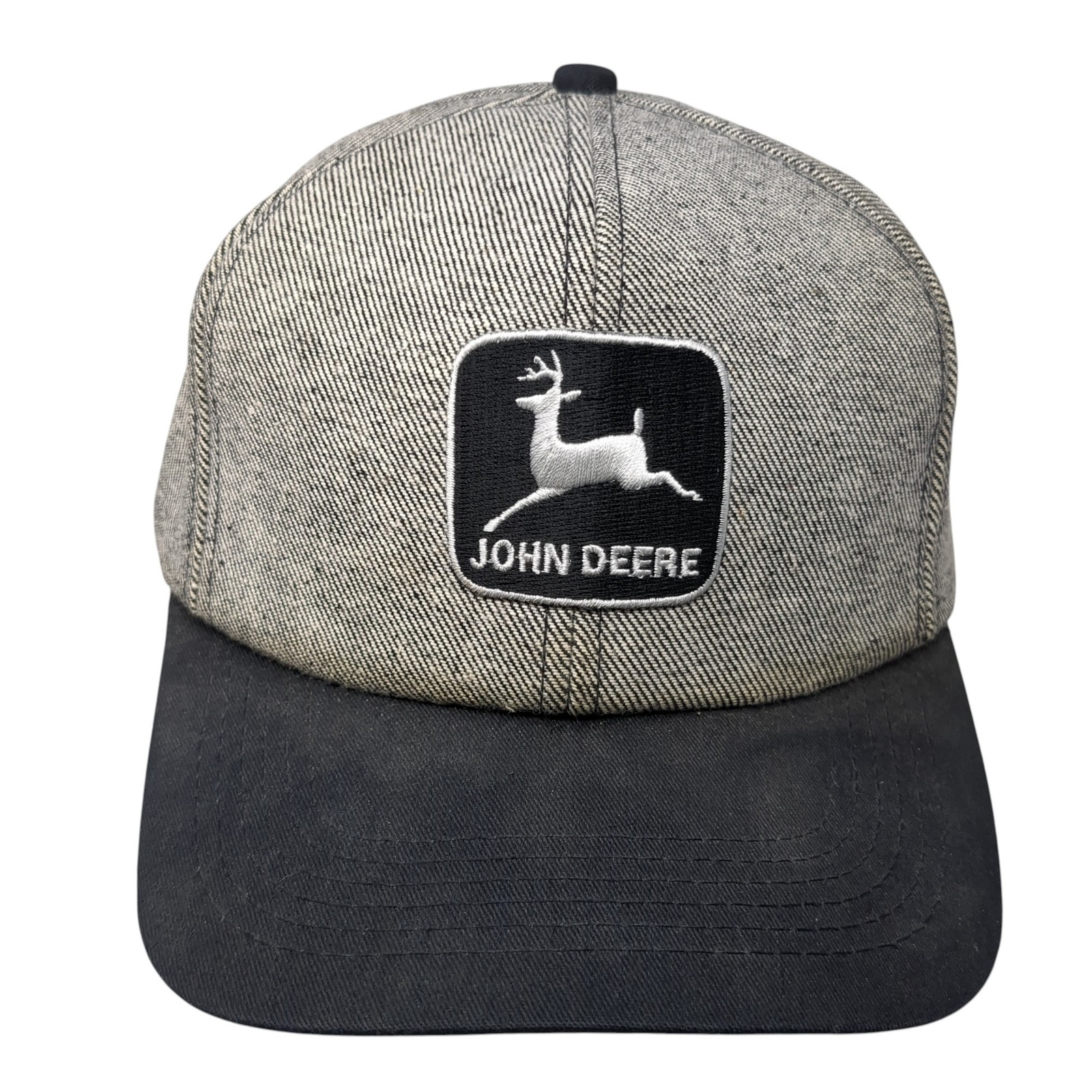 John Deere Logo Patch Snapback Hat Gray One Size … - image 1