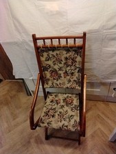 Vintage Child's Wooden Deck Chair  Medium Oak  1940s