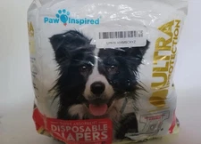 Paw Inspired Disposable Dog Diapers For Female Dogs, Large - 18 Pack