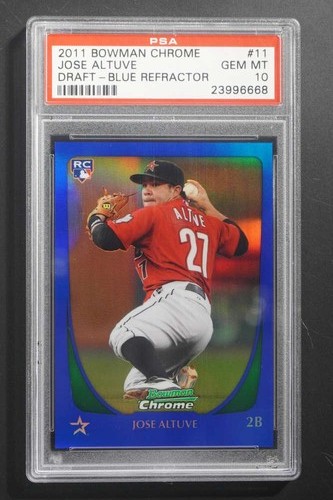 2011 Bowman Draft Jose Altuve #11 Blue Refractor Rookie /150 PSA 10 POP 6 DA1235