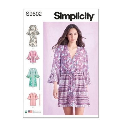 SS9602U5 Misses Caftan and Wrap Sewing Pattern Packet, Design Code S9602, Siz...