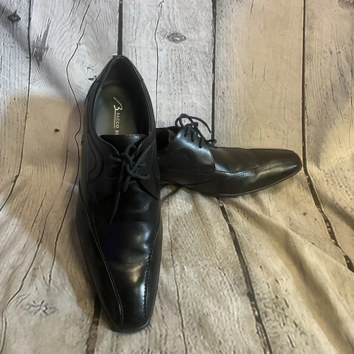Bacco Bucci  Black Patent Leather  Top Strap Detail Made n Italy  Loafers  10.5W Las mejores ofertas en Zapatos de vestir negro hombres Bacco  main image 2
