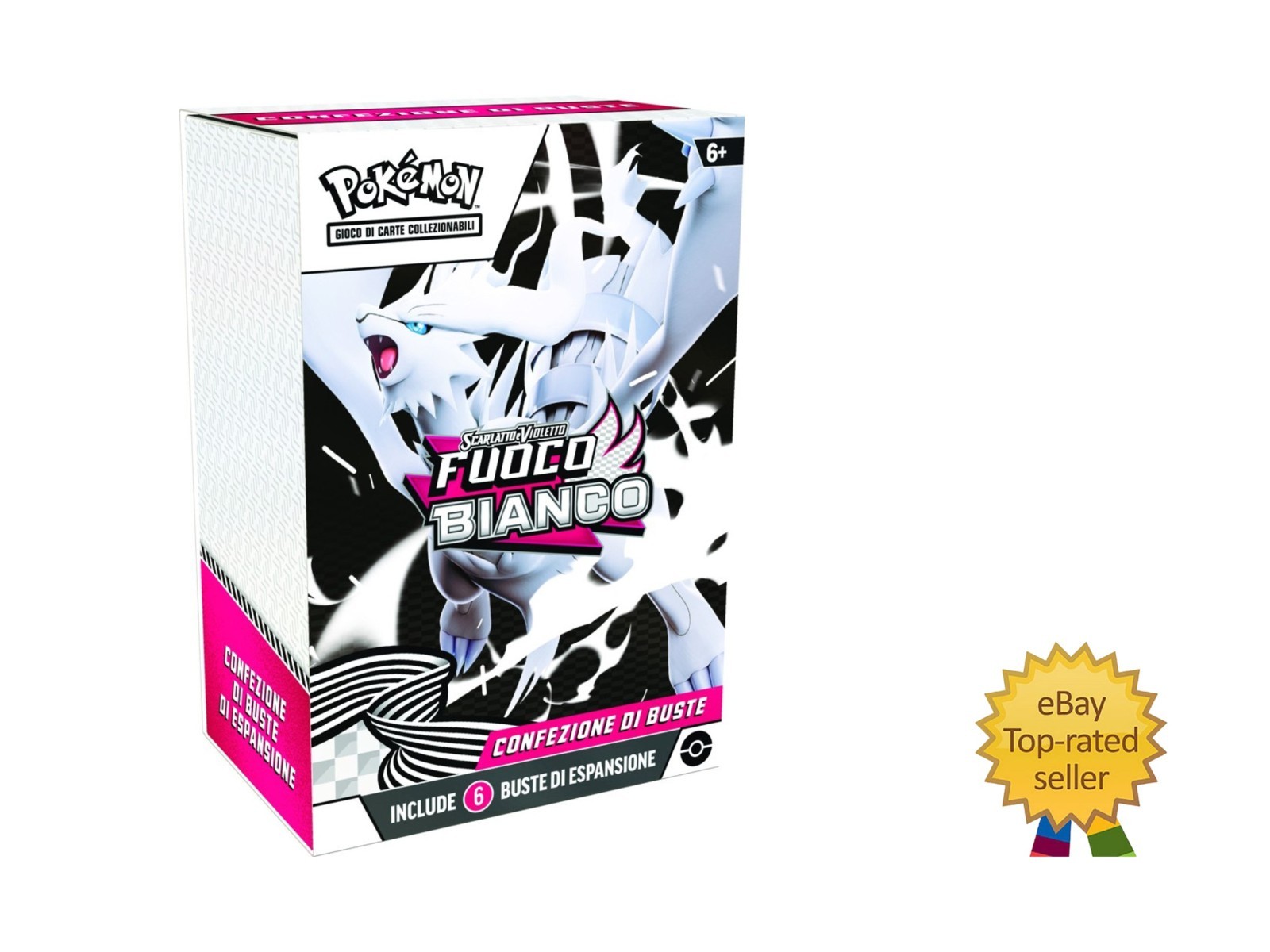 Carte POKÉMON box BUNDLE 6 BUSTINE set FUOCO BIANCO Italiano sealed Nuovo Bundle foto 2