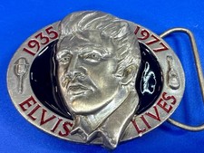Elvis Lives 1935-1977 King Of Rock Roll Belt Buckle By Buckles Of America