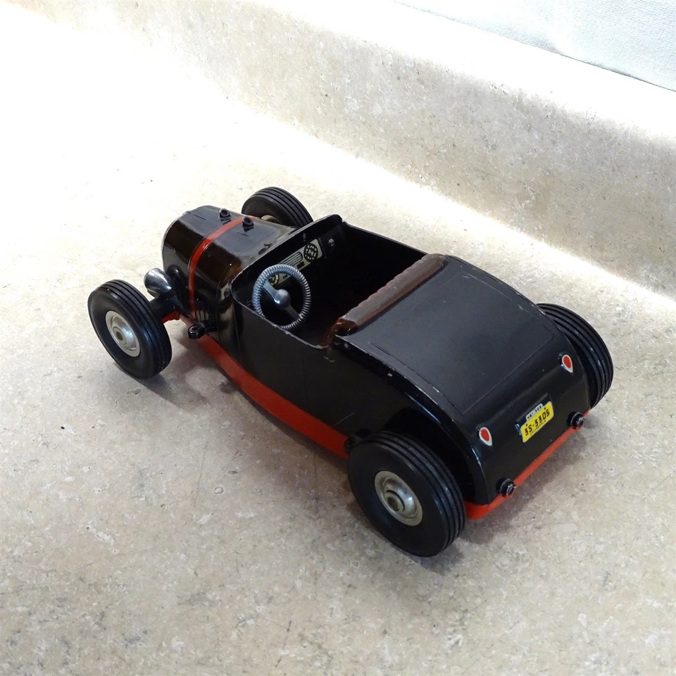 Vintage All American Hot Rod Tether Car Racer, Toy Vehicle Black-Red - Image 2 of 4