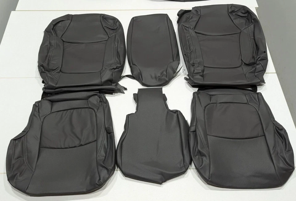 ¡¡¡En stock!!! Juego de funda de asiento de cuero gris oscuro Toyota Sienna para 8 pasajeros 2011-2020 Foto 3 de 4