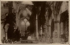 RPPC East Window Tintern Abbey Monmouthshire Wales vintage postcard t528