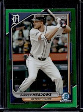 2024 Bowman Chrome Parker Meadows RC Green Refractor Rookie #/99 Tigers
