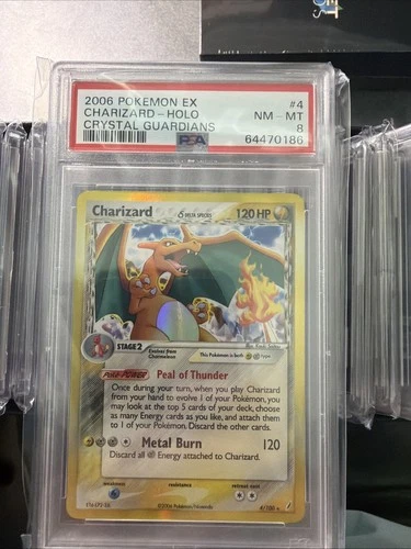 2006 POKEMON EX CRYSTAL GUARDIANS #4 CHARIZARD-HOLO PSA 8