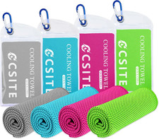 Cooling Towels for Neck and Face - 4 Pack 47x12 Inch Ice Cold Microfiber Towels,