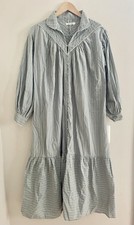 Christy Dawn Stripped Yoke Button Puffed Sleeves Cottagecore Prairie Peasant XS