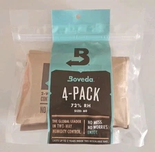 Boveda 72% Two-Way Humidity Control Packs For Humidifier Boxes Size 60 - 4 Pack