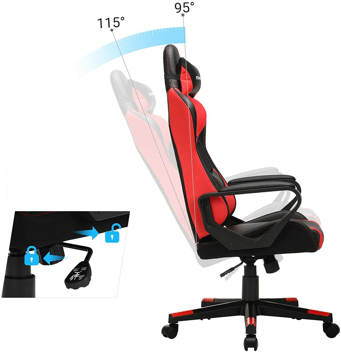 Fauteuil gamer ergonomique en tissu premium pour adulte - 4