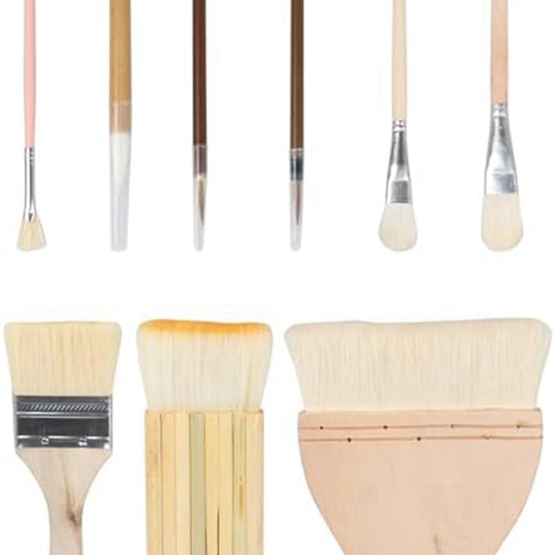 Pottery Glaze Brushes Ceramic Brushes 9 Different Shapes Artist Brushes