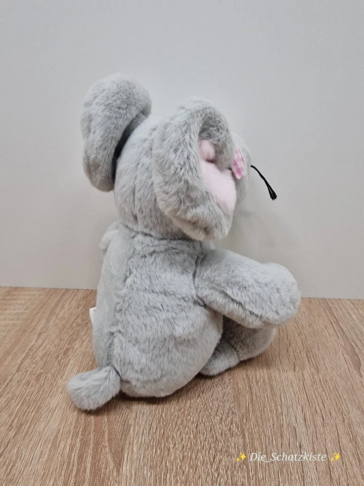 Florett Textil Aldi Maus 🐭 Plüschtier Kuscheltier Stofftier grau 🐁ca 28cm - Bild 3 von 4