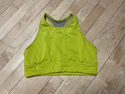 Lucy Activewear high neck sports Racerback bra yellow Size large , VGC