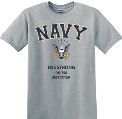 USS STRONG *DD-758* DESTROYER*NAVY EAGLE*T-SHIRT.OFFICIALLY LICENSED