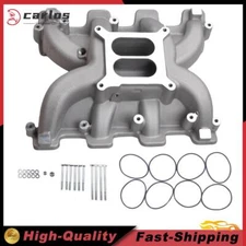 RPM Style Carb Intake Manifold For GM LS1 5.3L LS2 6.0L Cathedral Port Satin