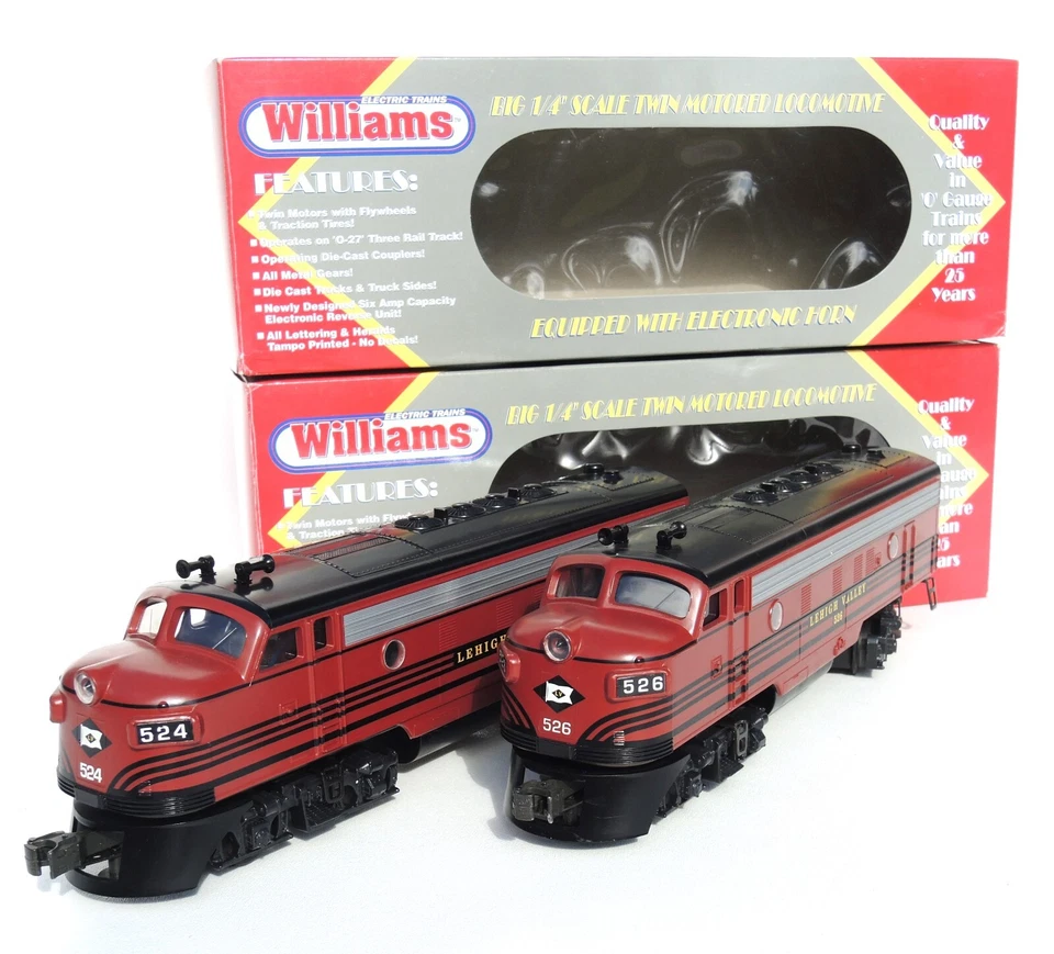 NICE Williams set of two F-series 0-gauge AA train locomotives LEHIGH VALLEY - Image 2 of 4