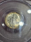 1945 10C MS 65 Silver Mercury Dime PCGS Blue Label ~ Rainbow Toned Reverse ~