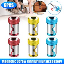 6 x Screwdriver Head Magnetic Ring Pivoting Bit Tip Screw Holder Magnetizer US