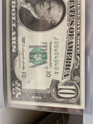 3of $10 1963/A/9 Kansas City notes MATCH BINARY,REPEAT 00404040 UNC Super Rare! - Picture 2 of 7