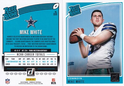 2018 Donruss Mike White Rated Rookie Cowboys Jets RC #335 QTY-FACTORY SET PULLED