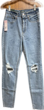 Women's Super-High Rise Distressed Skinny Jeans - Wild Fable Medium Wash 6 NWT