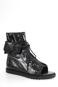 peep toe combat boots