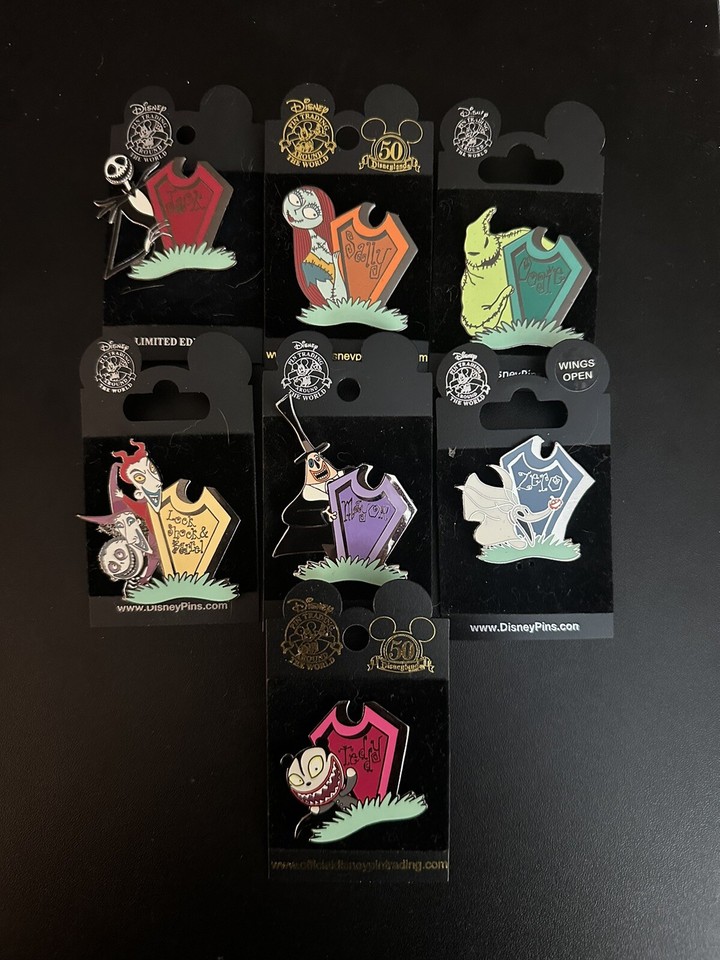 2002 Disney Nightmare Before Christmas Tombstone Complete Pin Set. (7 ...