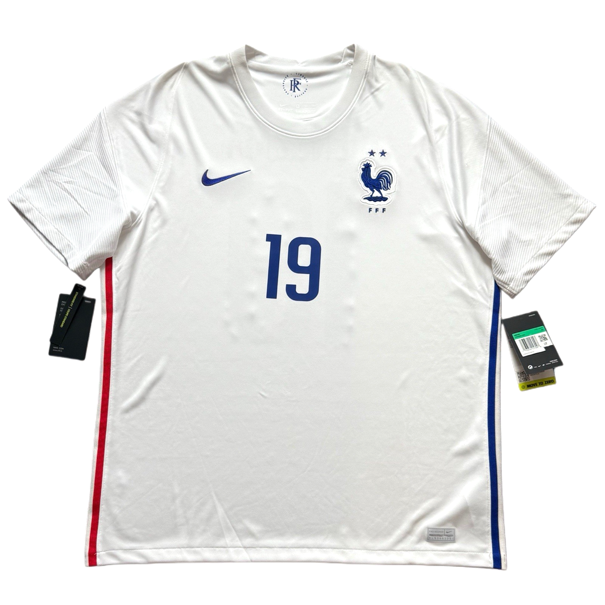 2020/21 France Away Jersey #19 Benzema XL Nike Soccer Euro White