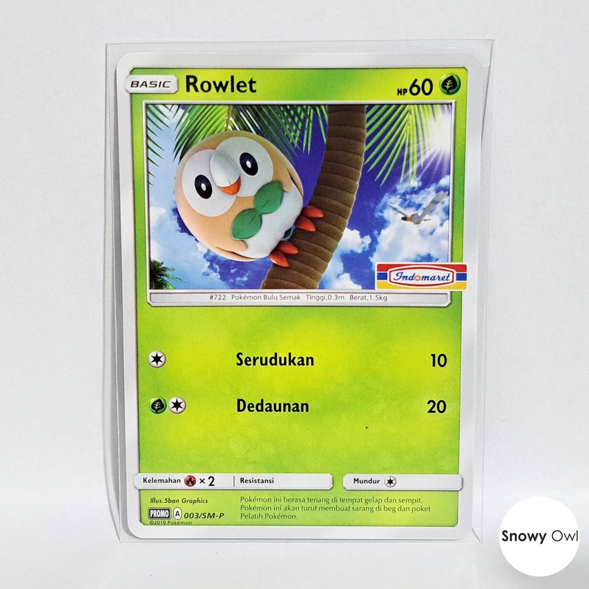 Rowlet 003/SM-P Exclusive Indomaret Stamp Promo Pokemon TCG Card Indonesia Rowlet 003/SM-P Exclusive Indomaret Stamp Promo Pokemon TCG Card Indonesia