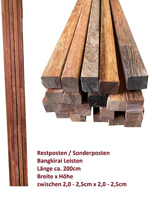 Sonderposten Restposten 8 /Stück 2m Bangkirai Holzleiste Drechselholz Bastelholz